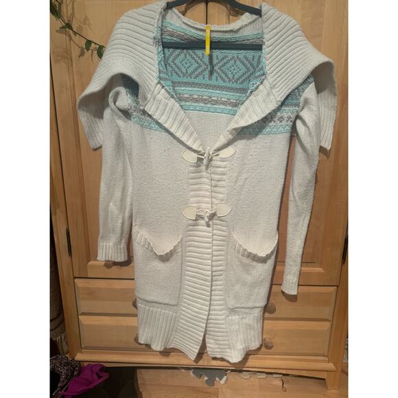 Lole Winter White Fairisle Cardigan Sweater - Picture 1 of 9